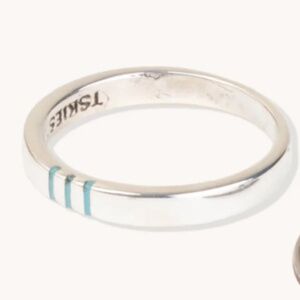 NWT TSKIES Spirit: Turquoise Sterling Silver Infinity Band Minimalist Ring 9